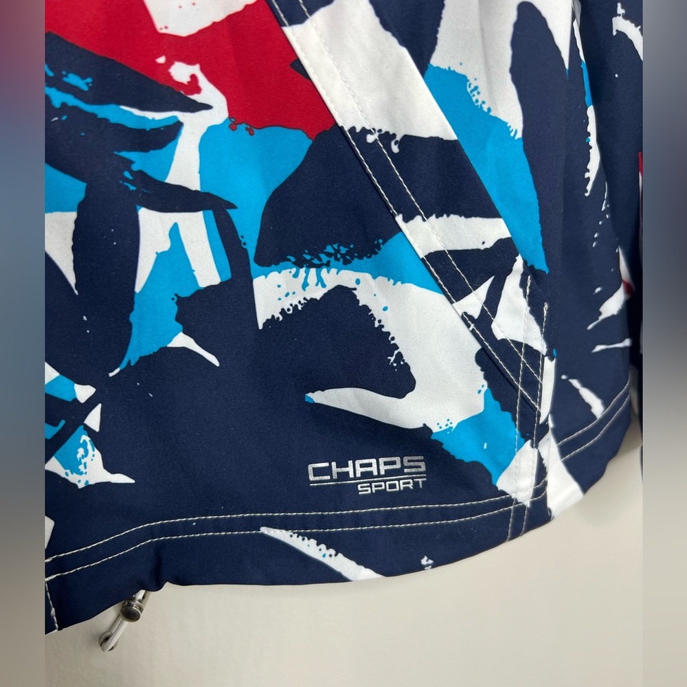 CHAPS sport - activewear/windbreaker jacket. Mock neck. Zip up. Red/white/blue. - Picture 3 of 9